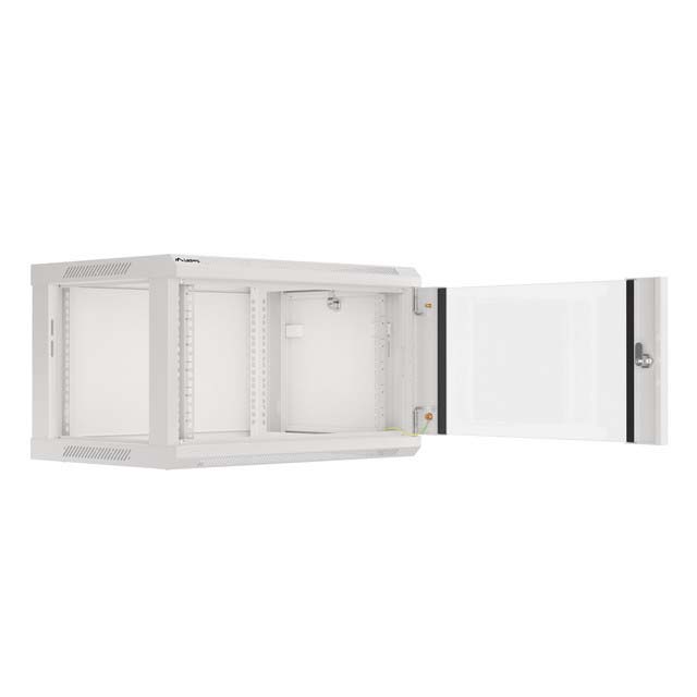Rack cabinet 19" wall mount 6U 600x450 flat pack with glass door gray V2 Lanberg - Image 2
