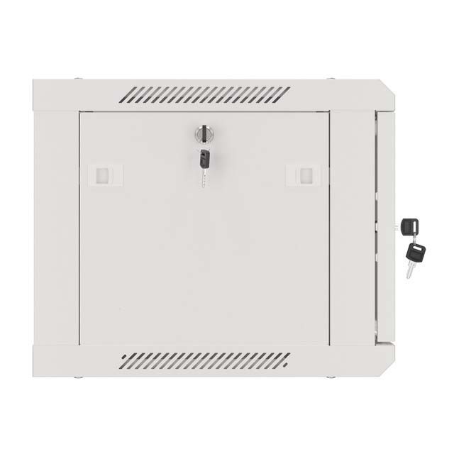 Rack cabinet 19" wall mount 6U 600x450 flat pack with glass door gray V2 Lanberg - Image 3