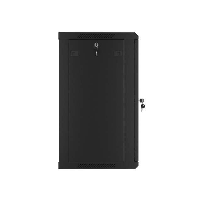 Rack cabinet 19" wall mount 15U 600x450 flat pack with glass door black V2 Lanberg - Image 3