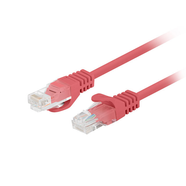 Patchcord CAT.6 UTP 0.25M red Fluke passed Lanberg