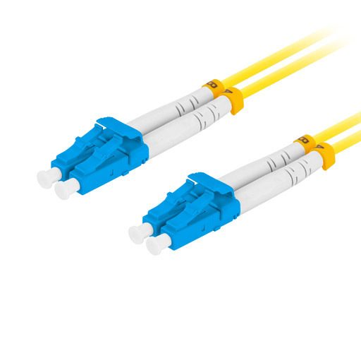 Fiber optic patchcord SM LC/UPC-LC/UPC duplex 10m LSZH G657A1 3.0mm yellow Lanberg