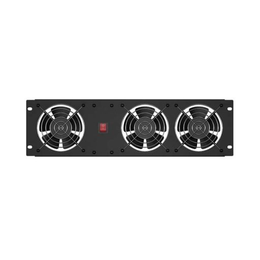 VERTICAL VENTILATION PANEL 19" 3U FOR RACK THREE FANS 230V BLACK