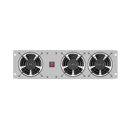VERTICAL VENTILATION PANEL 19" 3U FOR RACK THREE FANS 230V GREY